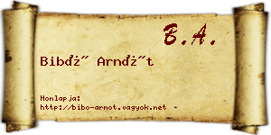 Bibó Arnót névjegykártya